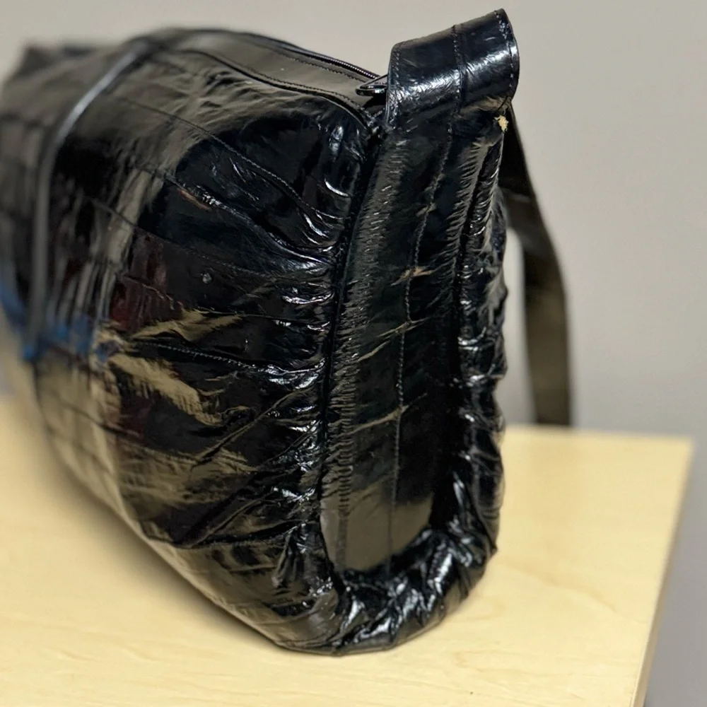 Vintage Genuine Eel Skin Puffer Shoulder Bag Clutch - Picture 6 of 16